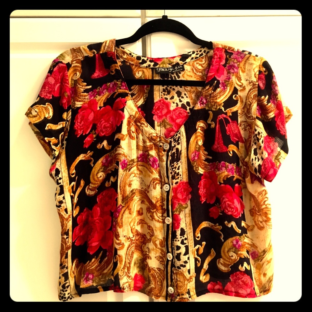 Vintage Floral Blouse-Small